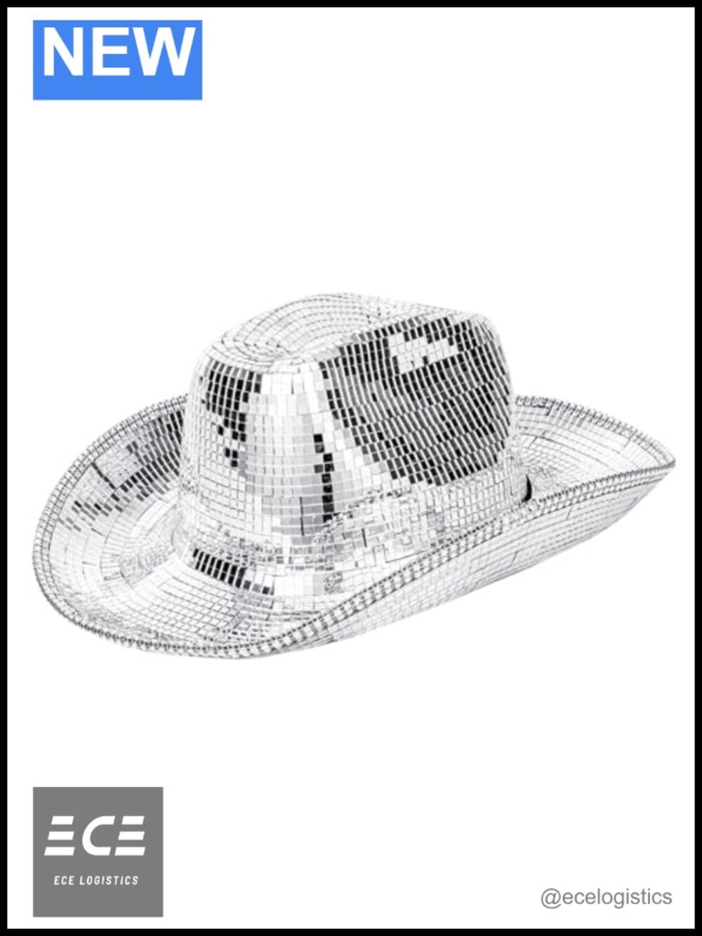 Sparkly Mirrored Disco Cowboy Hat Cosplay Party Handmade